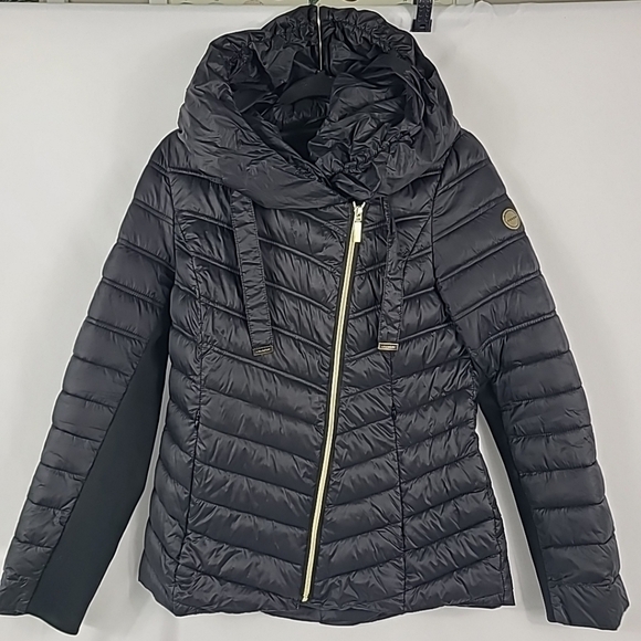 Laundry by Shelli Segal Women's Black Puffer Jacket Coat Hooded Sz S - Picture 1 of 13